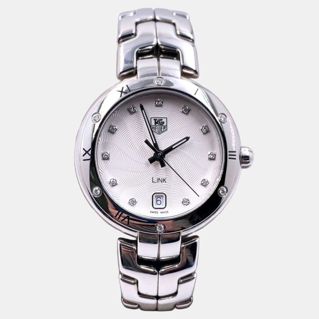 Tag Heuer Link Guilloche WAT1312.BA0956 Quartz Diamond Bezel Stainless Steel Women's Wristwatch 34.5 mm Tag Heuer Link Guilloche WAT1312.BA0956 Quartz Diamond Bezel Stainless Steel Women's Wristwatch 34.5 mm