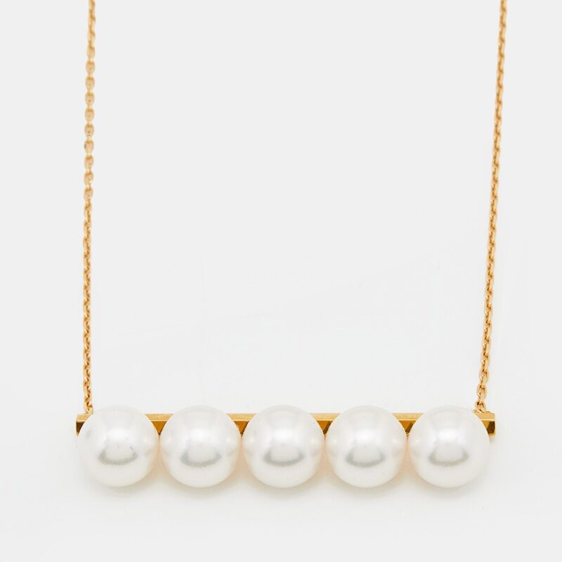Tasaki Balance Luxe Cultured Pearl 18k Yellow Gold Necklace
