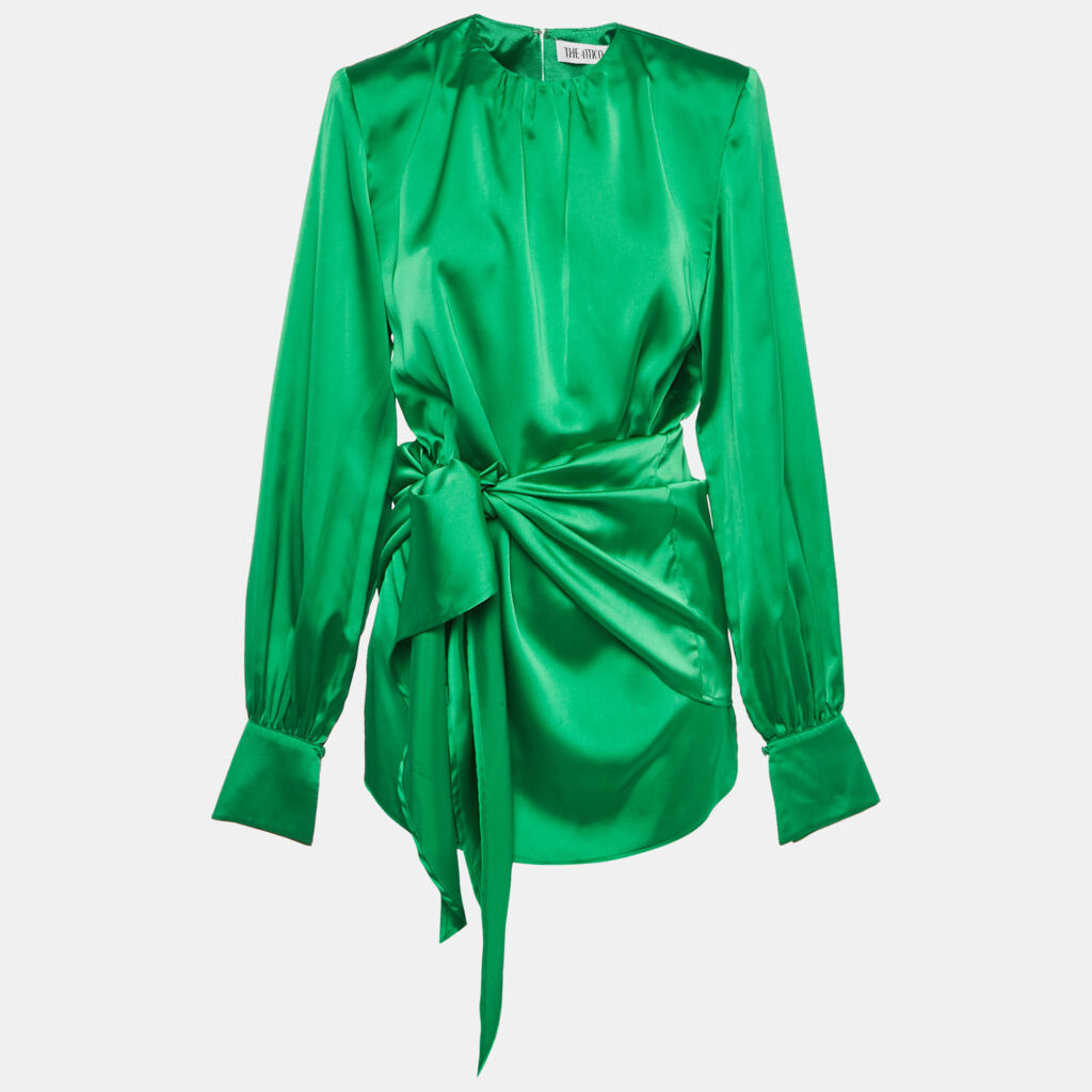 The Attico Green Satin Mini Dress M The Attico Green Satin Mini Dress M