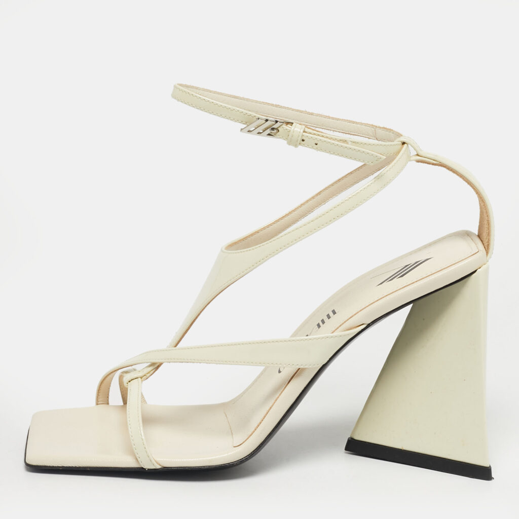 The Attico Cream Patent Devon Ankle Strap Sandals Size 37 The Attico Cream Patent Devon Ankle Strap Sandals Size 37