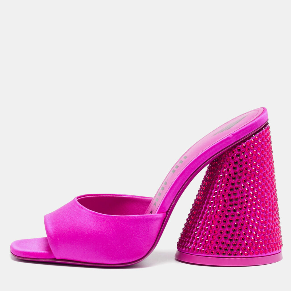 The Attico Devon Size 35.5 Pink Satin Slide Sandals The Attico Devon Size 35.5 Pink Satin Slide Sandals