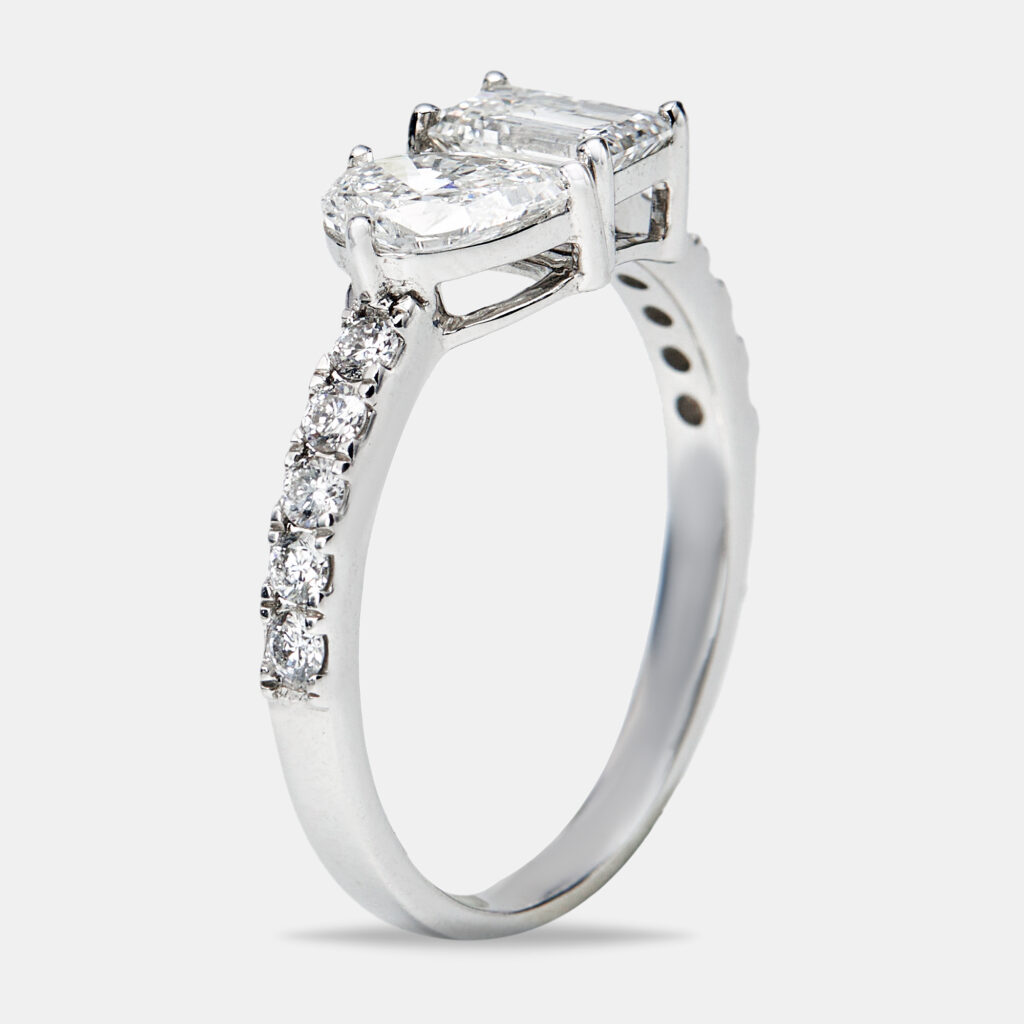 1.30 cts Lab Grown Diamond 18k White Gold Ring Size 52 1.30 cts Lab Grown Diamond 18k White Gold Ring Size 52