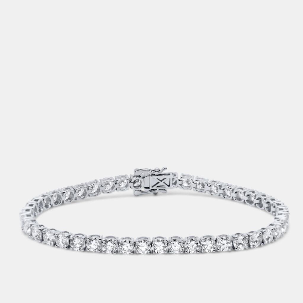 10 cts Round Cut Lab Grown Diamond 14k White Gold Bracelet 10 cts Round Cut Lab Grown Diamond 14k White Gold Bracelet