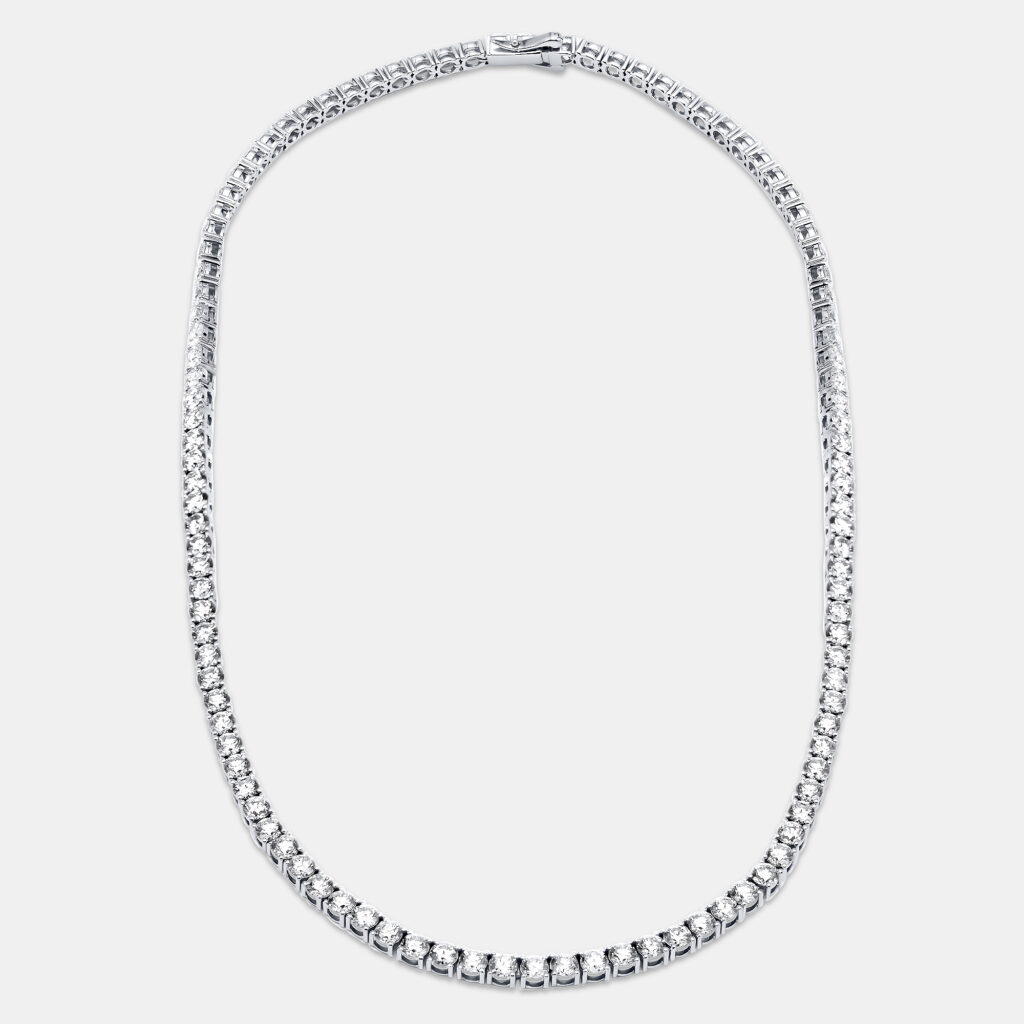 26 cts Round Lab Grown Diamond 18k White Gold Necklace 26 cts Round Lab Grown Diamond 18k White Gold Necklace