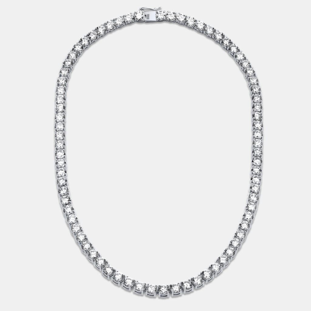 29.00 cts Round Lab Grown Diamonds 18k White Gold Tennis Necklace 29.00 cts Round Lab Grown Diamonds 18k White Gold Tennis Necklace