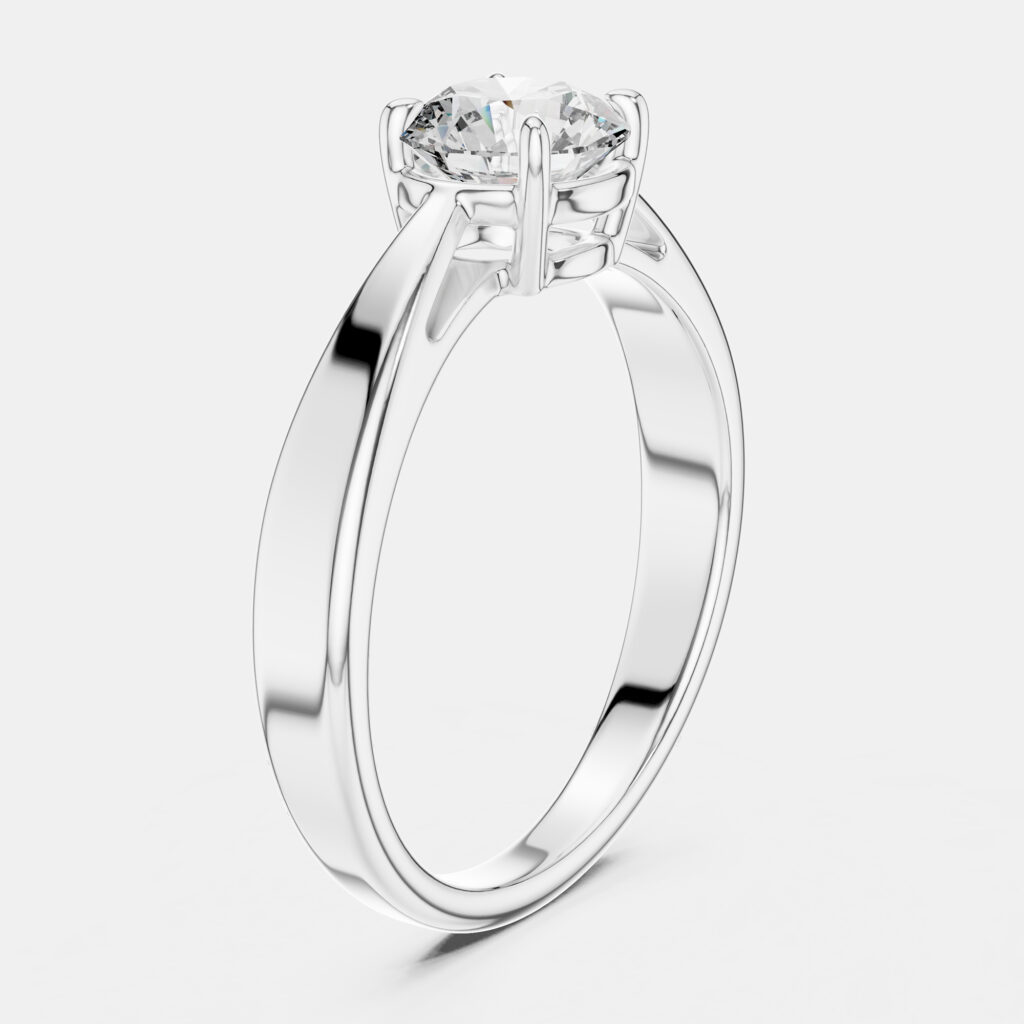 5.00 cts Round 18k White Gold Solitaire Lab Grown Diamond Band Size 53