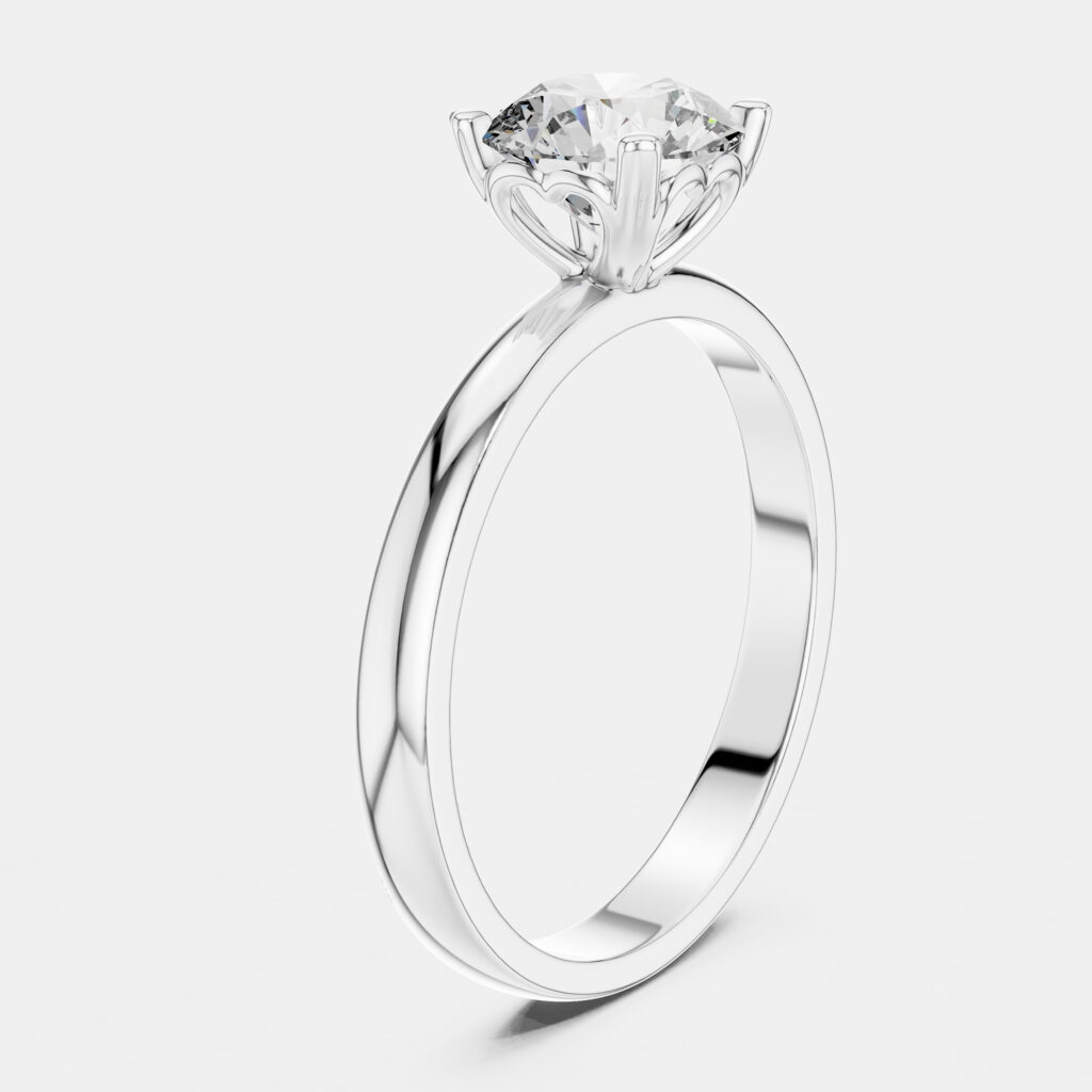 6.00 ct Round 18k White Gold Solitaire Lab Grown Diamond Band Size 53