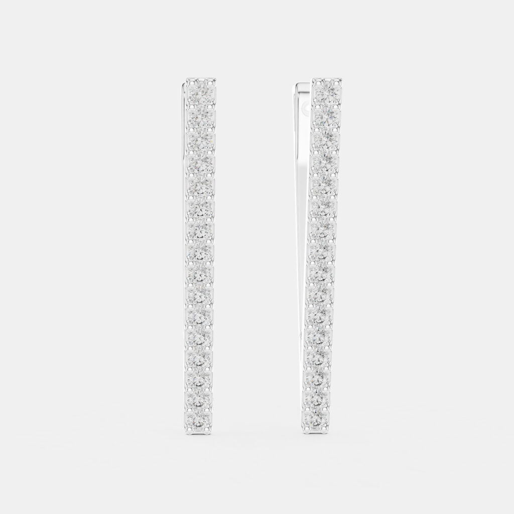 1.00 ct Round Cut 18k White Gold Lab Grown Diamond Earrings 1.00 ct Round Cut 18k White Gold Lab Grown Diamond Earrings