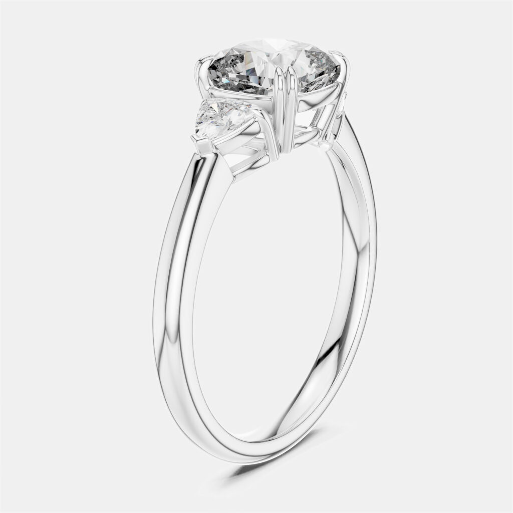 2.00 cts Cushion & Triangle Cut 18k White Gold Lab Grown Diamond Ring Size 53 2.00 cts Cushion & Triangle Cut 18k White Gold Lab Grown Diamond Ring Size 53
