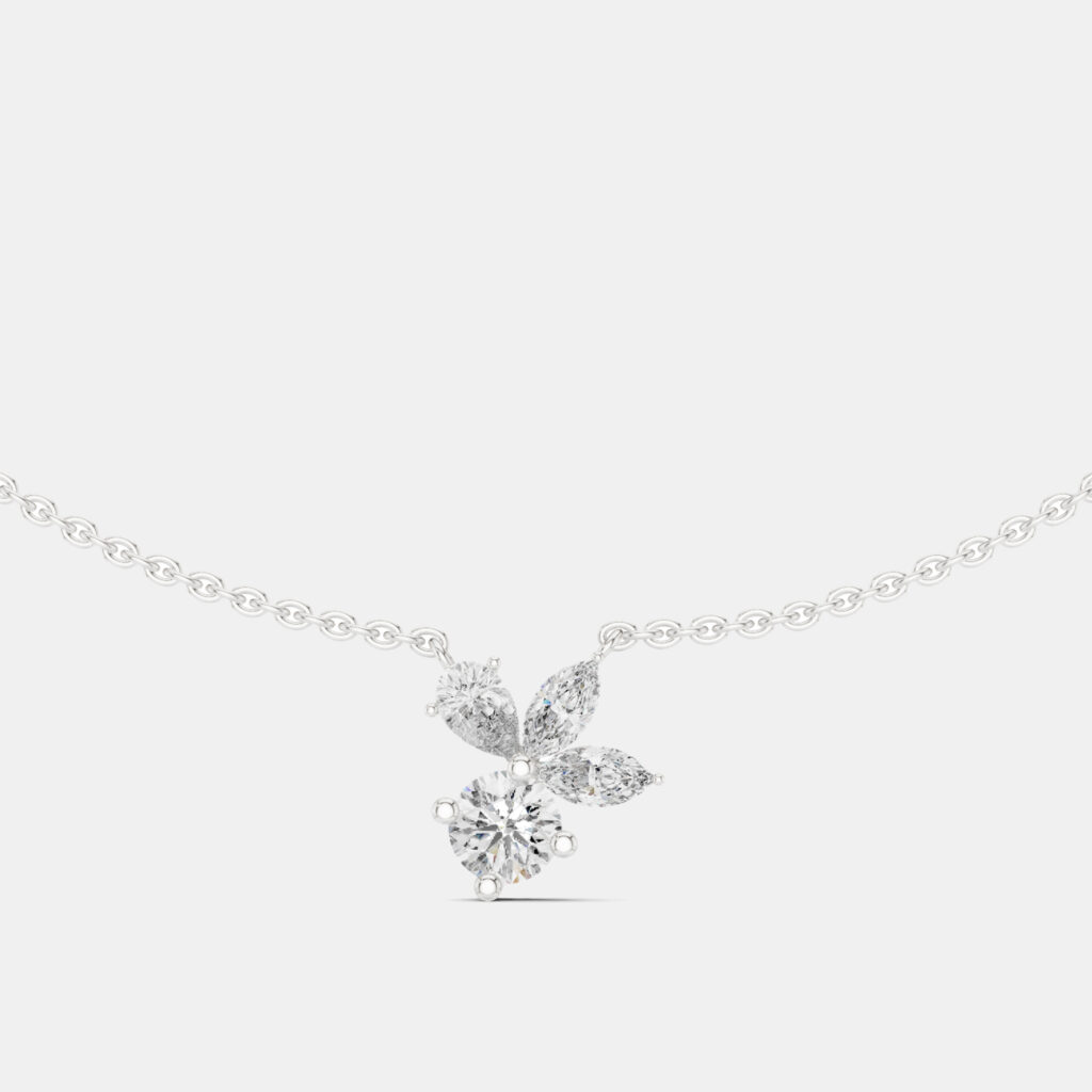 2.00 cts Fancy Pear Cut 18k White Gold Lab Grown Diamond Pendant Necklace 2.00 cts Fancy Pear Cut 18k White Gold Lab Grown Diamond Pendant Necklace