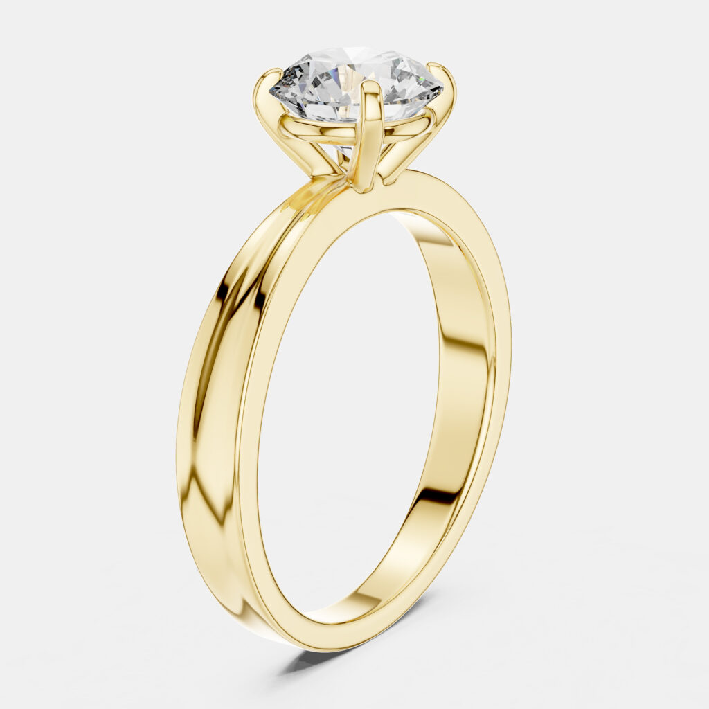 3.00 cts Round 18k Yellow Gold Lab Grown Diamonds Solitaire Diamond Band Size 53