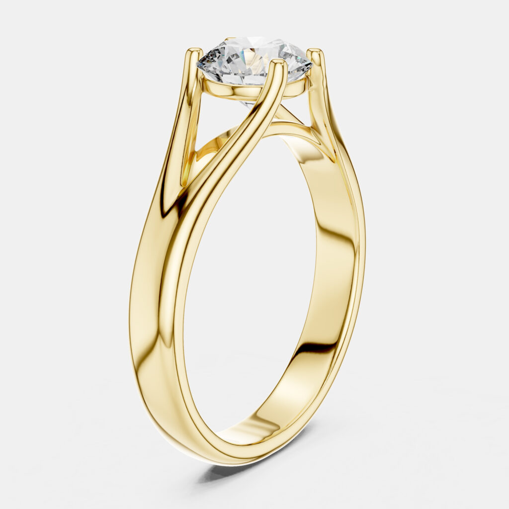 5.00 cts Round 18k Yellow Gold Solitaire Lab Grown Diamond Band Size 53