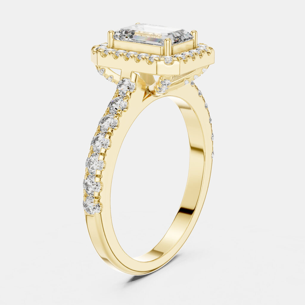 1.65 cts Center Emerald Cut 18k Yellow Gold Solitaire Lab Grown Diamond Ring Size 53 1.65 cts Center Emerald Cut 18k Yellow Gold Solitaire Lab Grown Diamond Ring Size 53