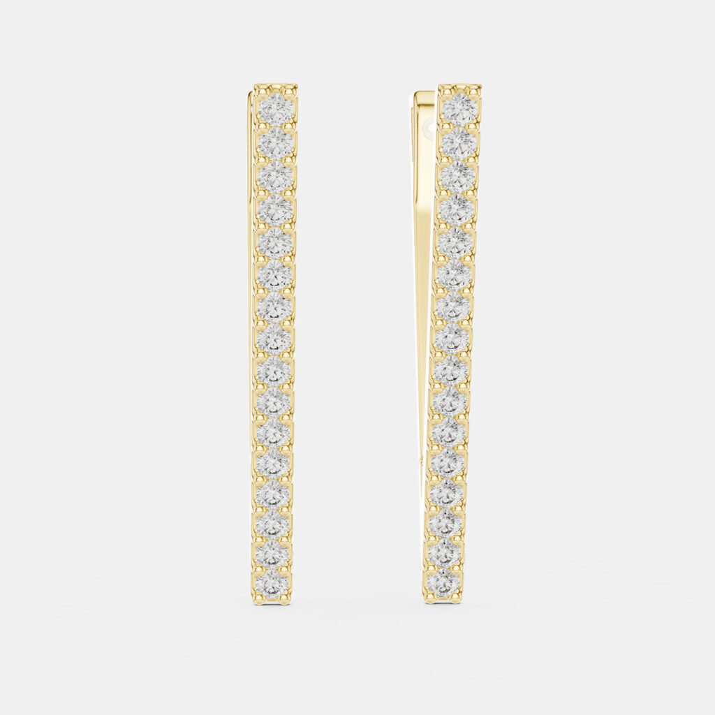 1.00 cts Round Cut 18k Yellow Gold Lab Grown Diamond Earrings 1.00 cts Round Cut 18k Yellow Gold Lab Grown Diamond Earrings