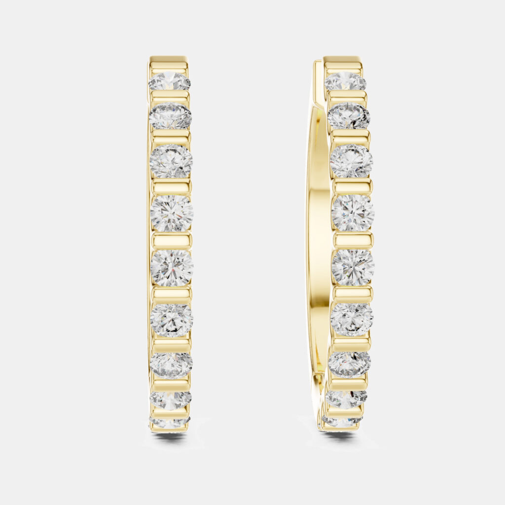 0.60 cts Round Cut 18k Yellow Gold Lab Grown Diamond Hoop Earrings 0.60 cts Round Cut 18k Yellow Gold Lab Grown Diamond Hoop Earrings