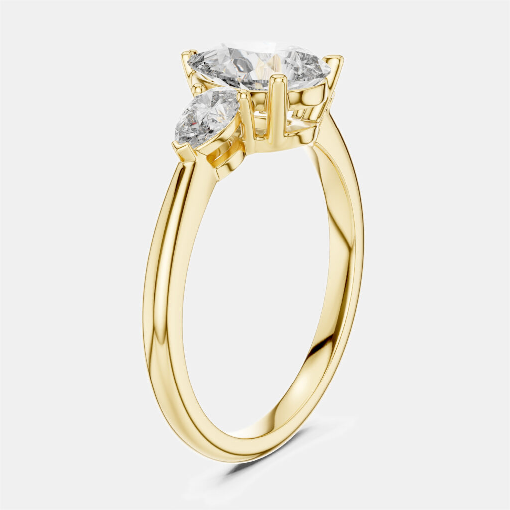 1.50 cts Pear Cut 18k Yellow Gold Lab Grown Diamond Ring Size 53 1.50 cts Pear Cut 18k Yellow Gold Lab Grown Diamond Ring Size 53