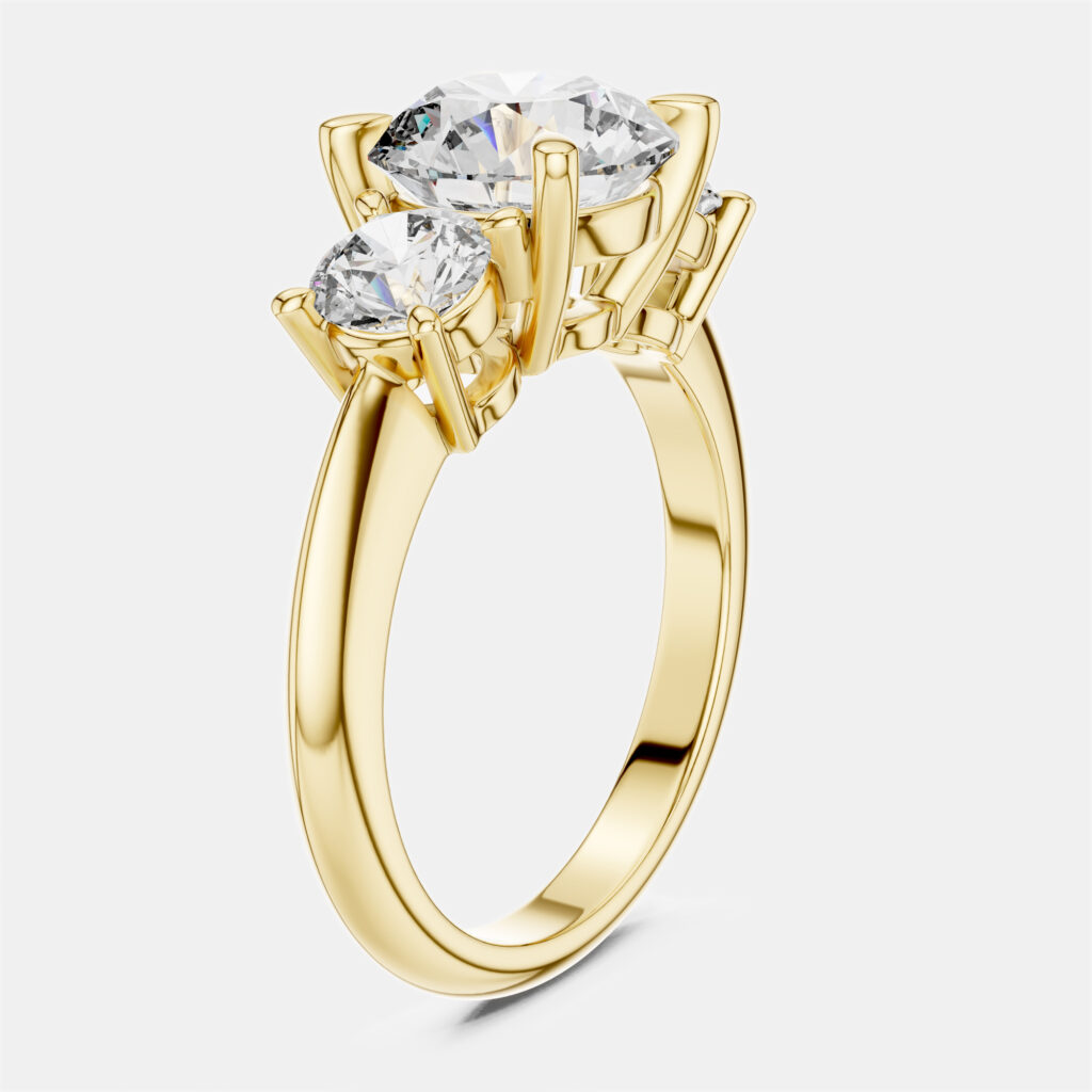 3.00 cts Round 18k Yellow Gold Lab Grown Diamond Ring Size 53 3.00 cts Round 18k Yellow Gold Lab Grown Diamond Ring Size 53