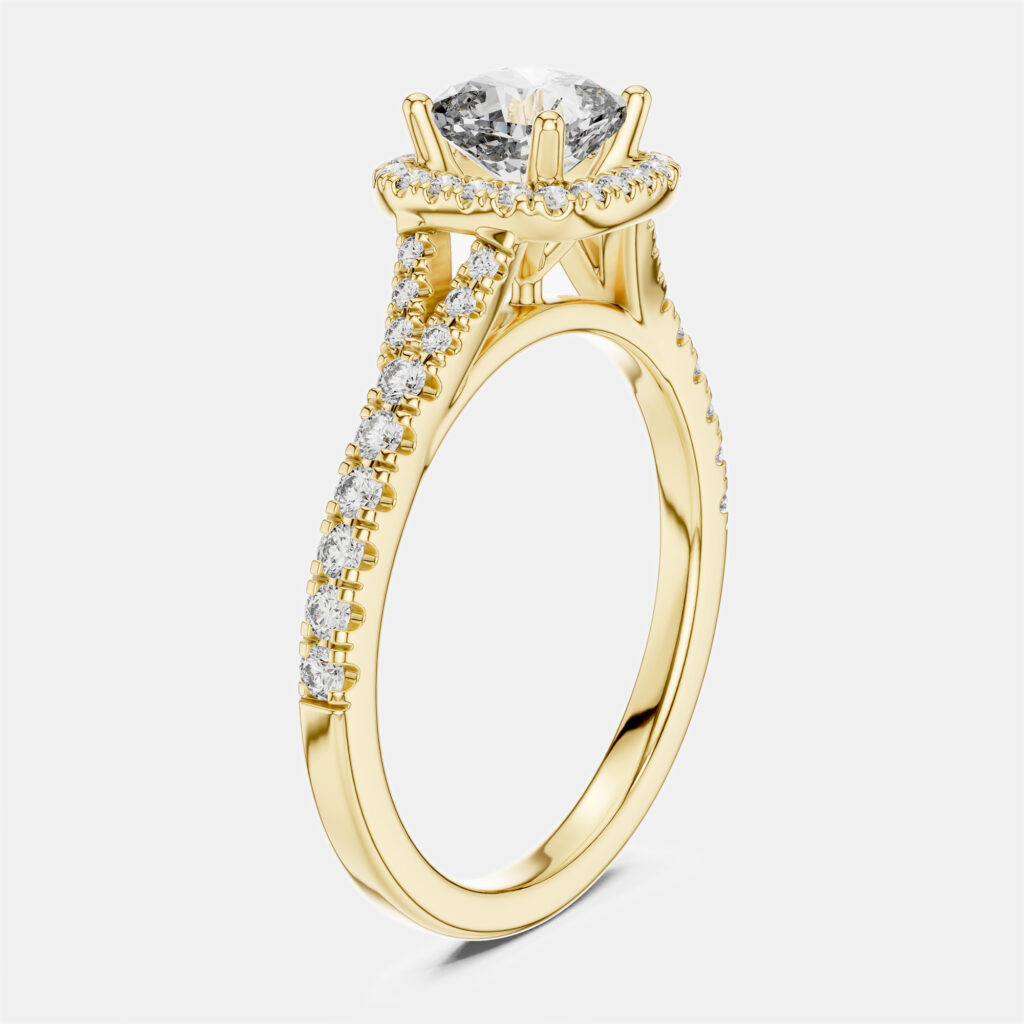 1.00 cts Round 18k Yellow Gold Lab Grown Diamond Ring Size 53
