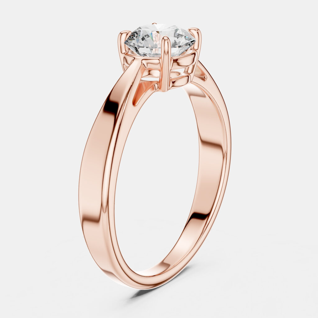 5.00 cts Round 18k Rose Gold Solitaire Lab Grown Diamond Band RIng Size 53