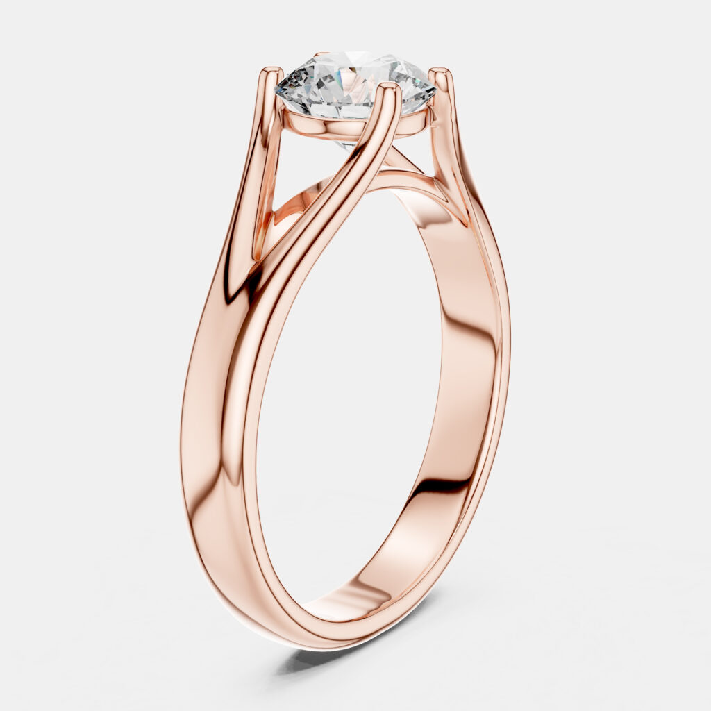 5.00 cts Round 18k Rose Gold Solitaire Lab Grown Diamond Band Size 53 5.00 cts Round 18k Rose Gold Solitaire Lab Grown Diamond Band Size 53
