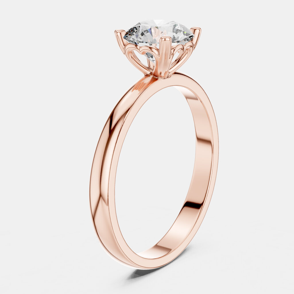 6.00 cts Round 18k Rose Gold Solitaire Lab Grown Diamond Band Size 53