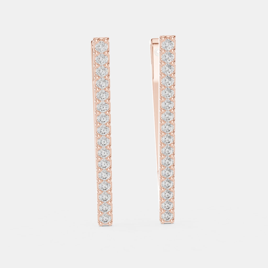 1.00 cts Round Cut 18k Rose Gold Lab Grown Diamond Earrings 1.00 cts Round Cut 18k Rose Gold Lab Grown Diamond Earrings