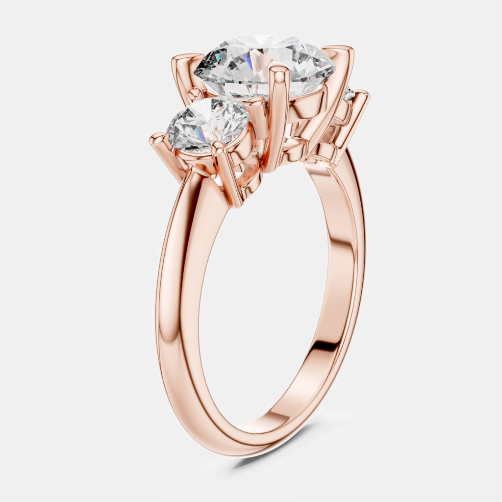 3.00 cts Round 18k Rose Gold Lab Grown Diamond Ring Size 53
