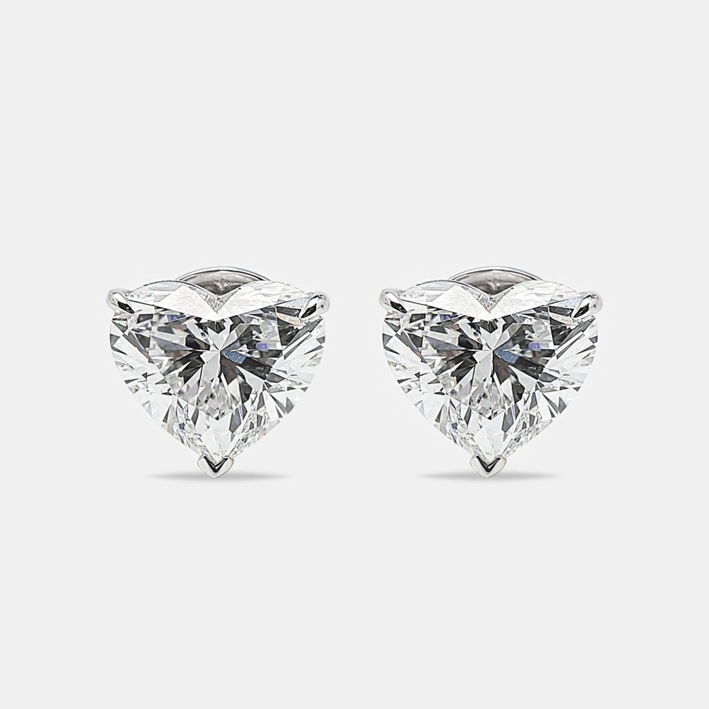 6.00 cts Heart Brilliant Cut 18k White Gold Lab Grown Diamonds Solitaire Stud Earrings 6.00 cts Heart Brilliant Cut 18k White Gold Lab Grown Diamonds Solitaire Stud Earrings