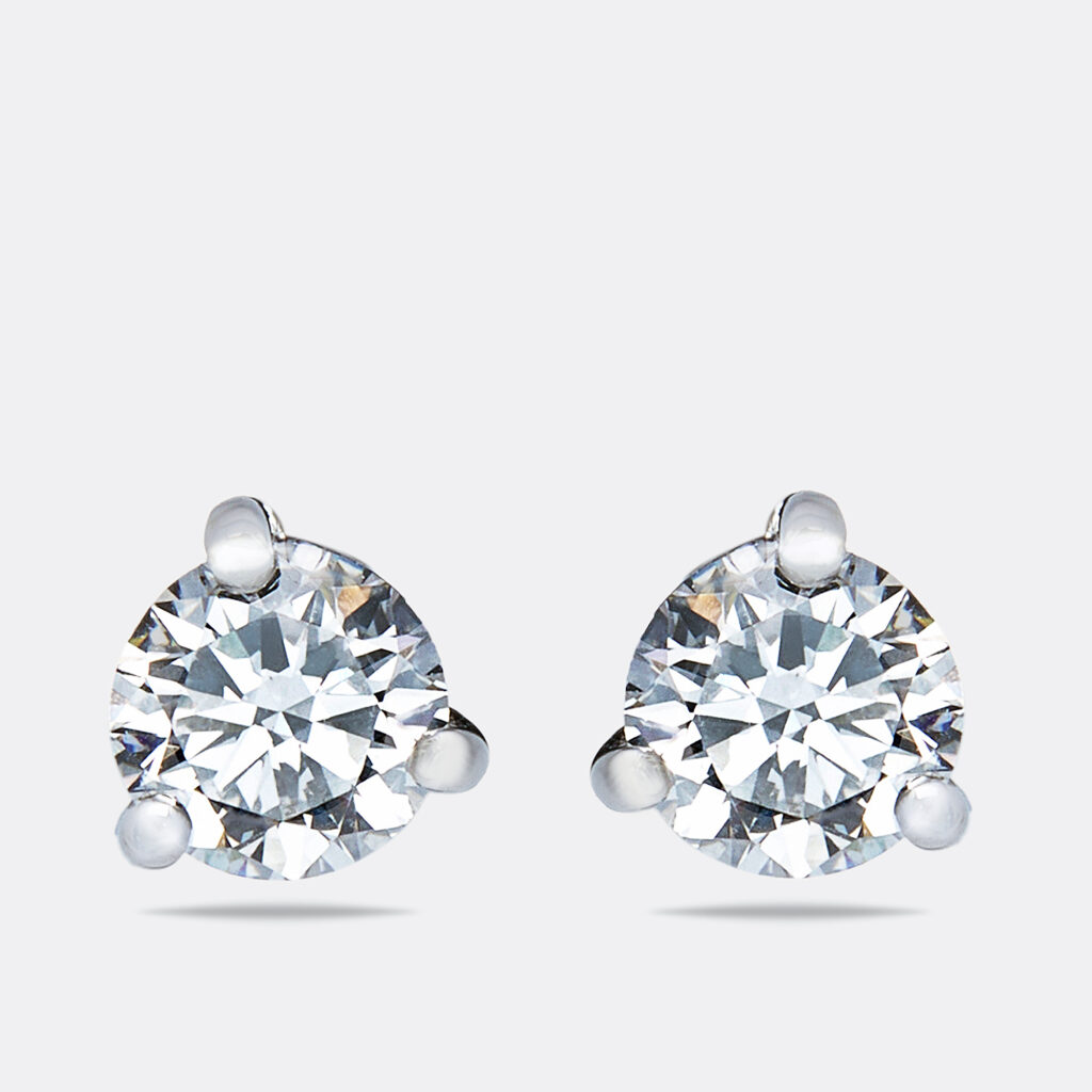2.09 cts Round Brilliant Cut 18k White Gold Lab Grown Diamonds Solitaire Stud Earrings 2.09 cts Round Brilliant Cut 18k White Gold Lab Grown Diamonds Solitaire Stud Earrings
