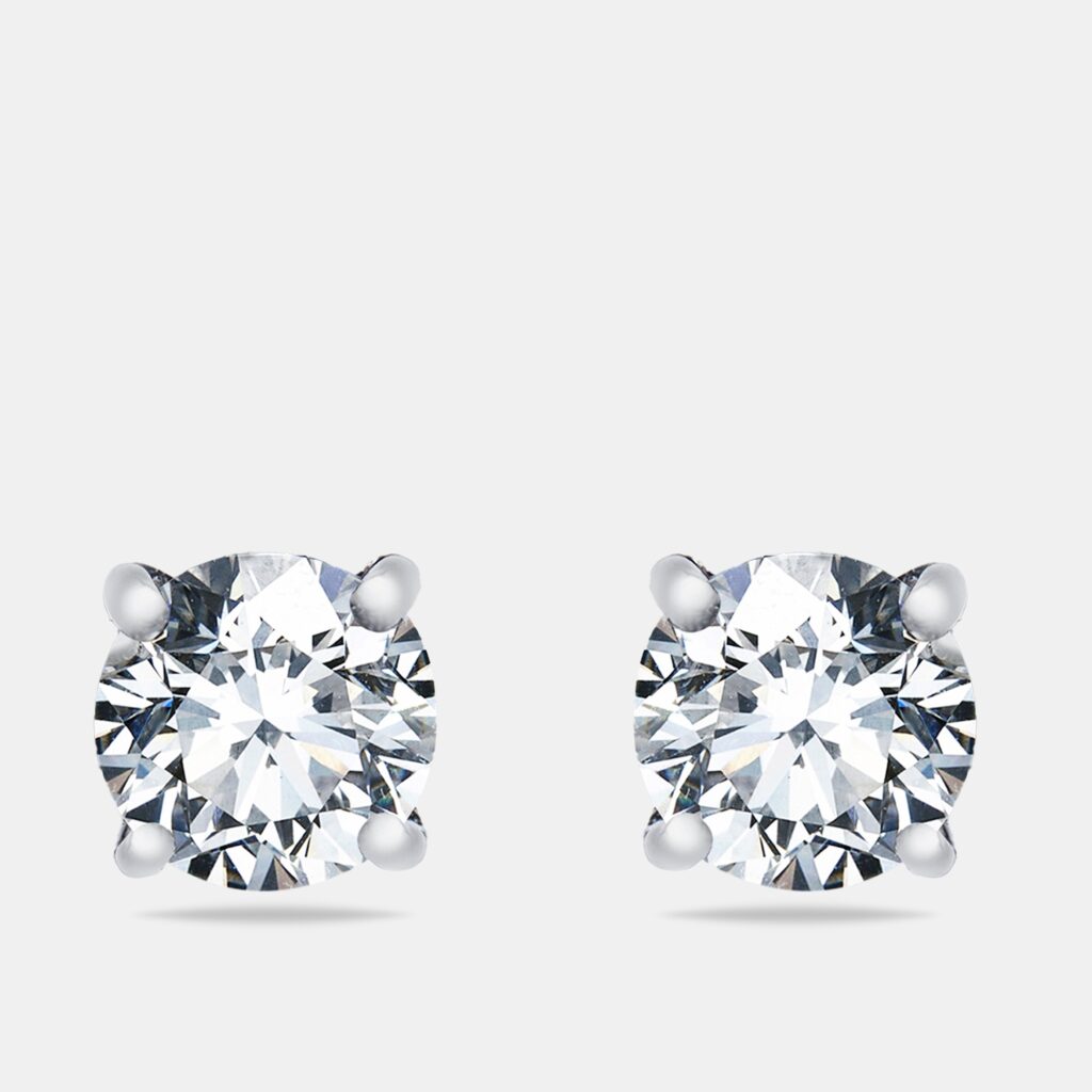 0.65 cts Round Brilliant Cut 18k White Gold Lab Grown Diamonds Solitaire Stud Earrings 0.65 cts Round Brilliant Cut 18k White Gold Lab Grown Diamonds Solitaire Stud Earrings