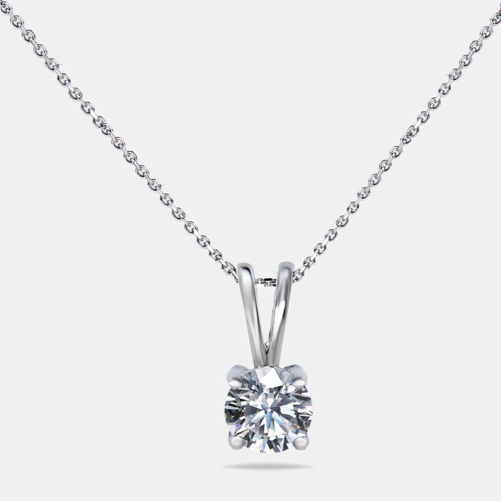0.33 ct Round Brilliant Cut 18k White Gold Lab Grown Diamond Solitaire Pendant Necklace 0.33 ct Round Brilliant Cut 18k White Gold Lab Grown Diamond Solitaire Pendant Necklace