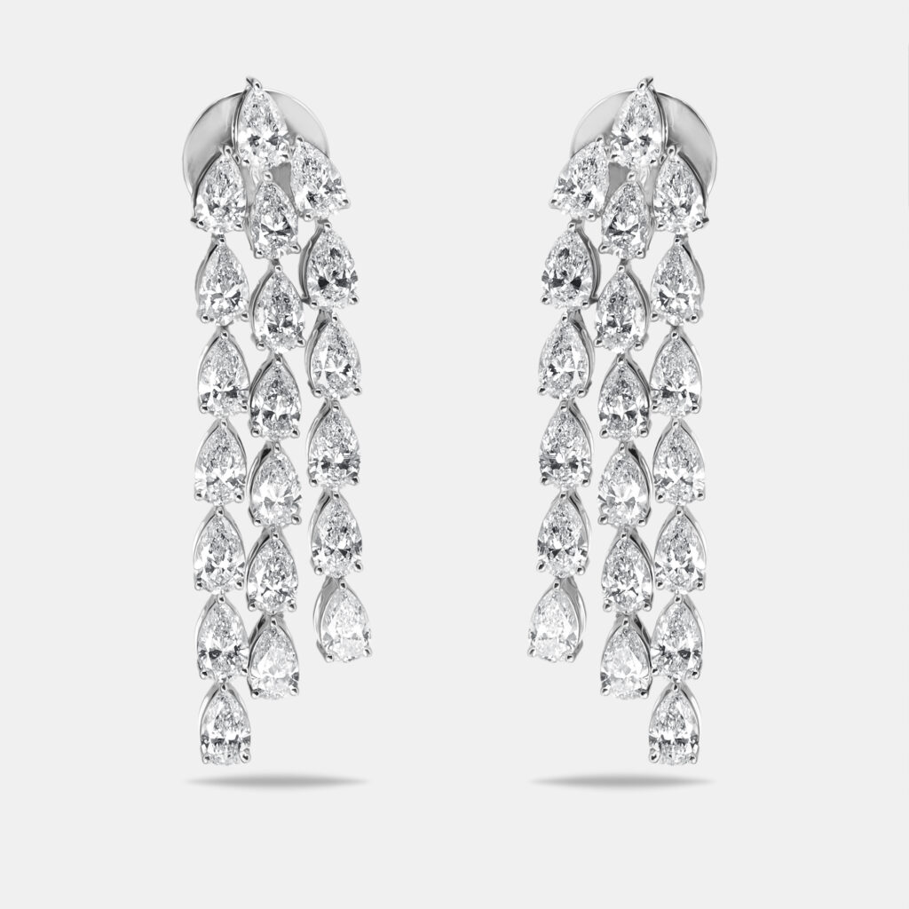7 cts Pear Lab Grown Diamond 18k White Gold Earrings 7 cts Pear Lab Grown Diamond 18k White Gold Earrings
