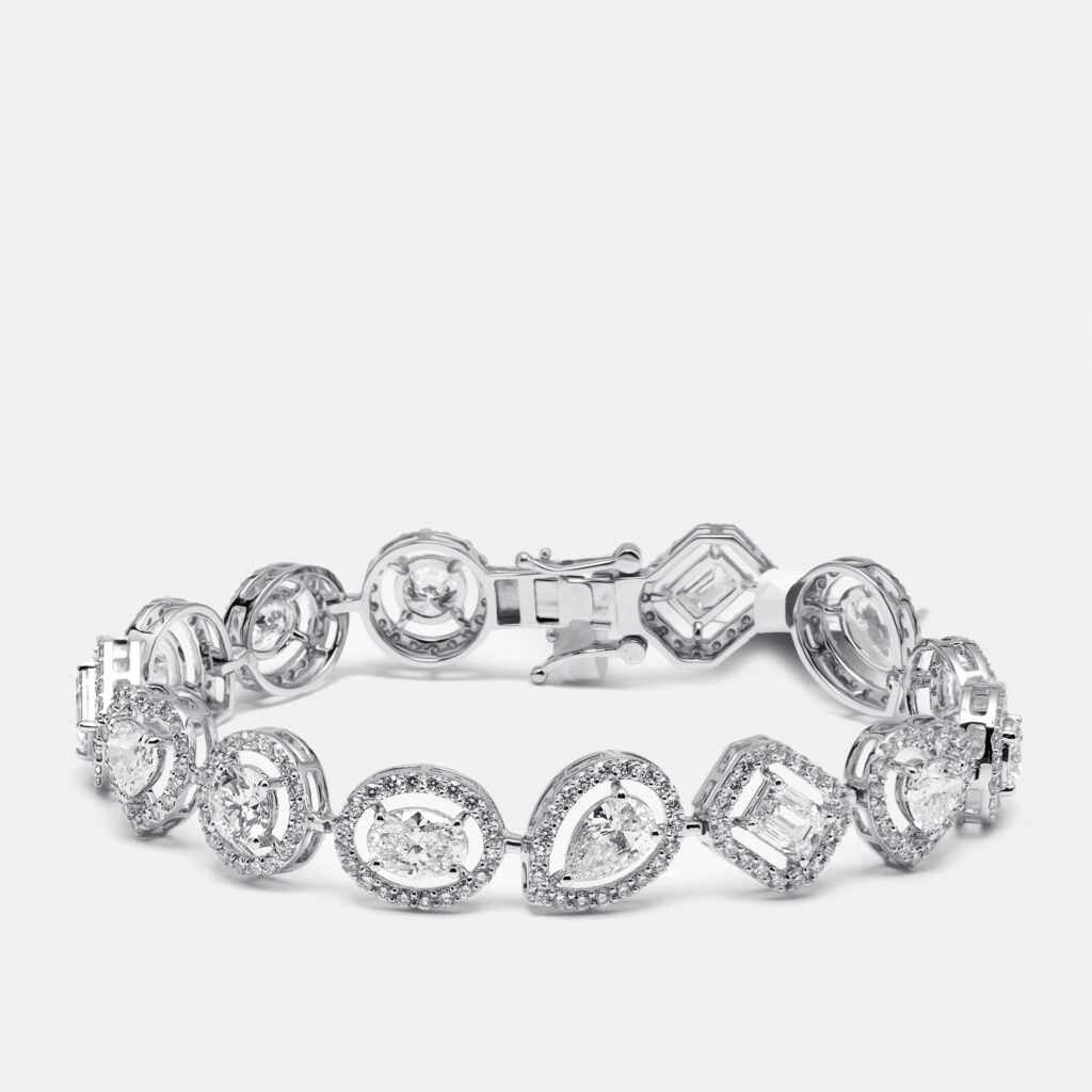 9.5 cts Lab Grown Diamond 18k White Gold Bracelet