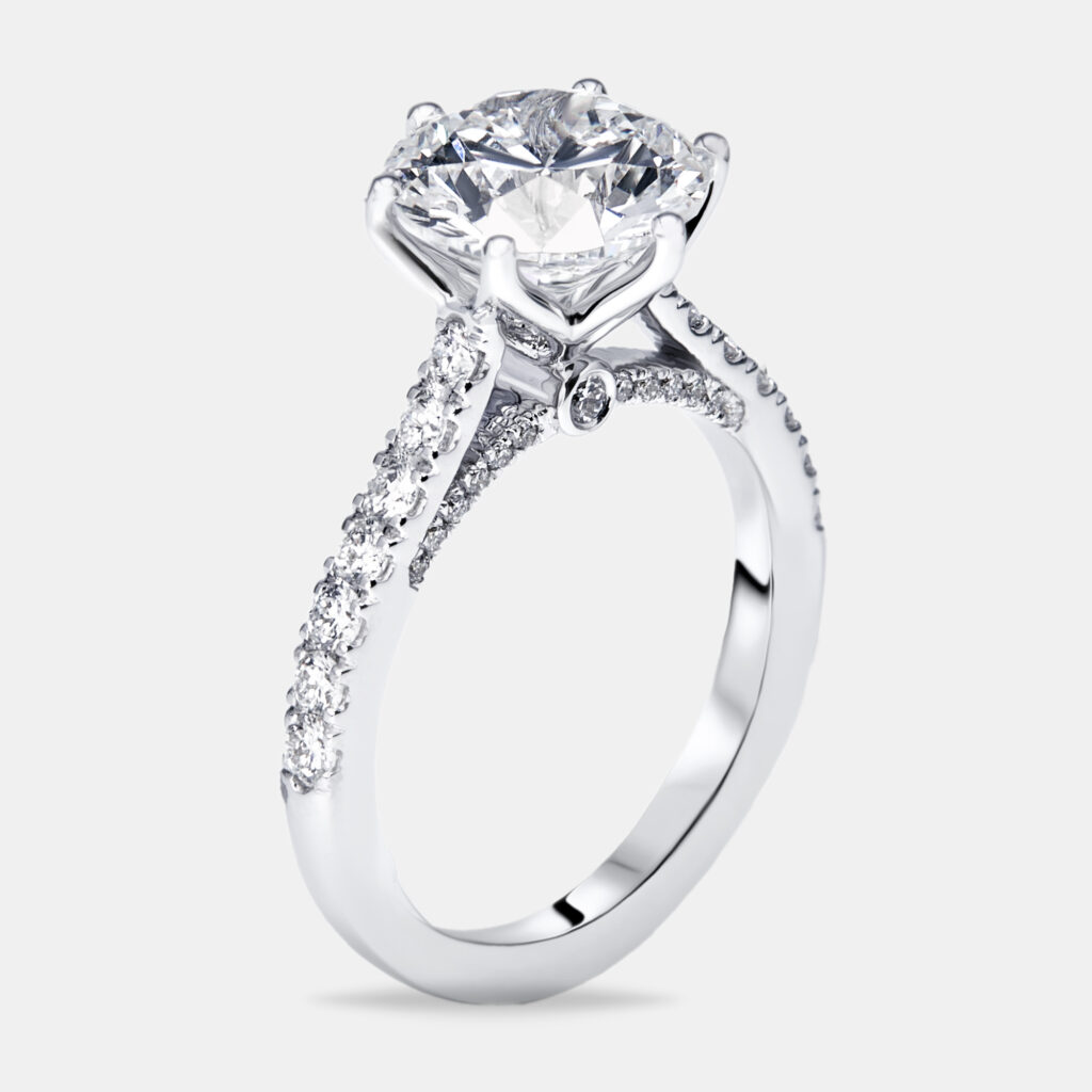 3.5 cts Round Lab Grown Diamond 18k White Gold Ring Size 53 3.5 cts Round Lab Grown Diamond 18k White Gold Ring Size 53