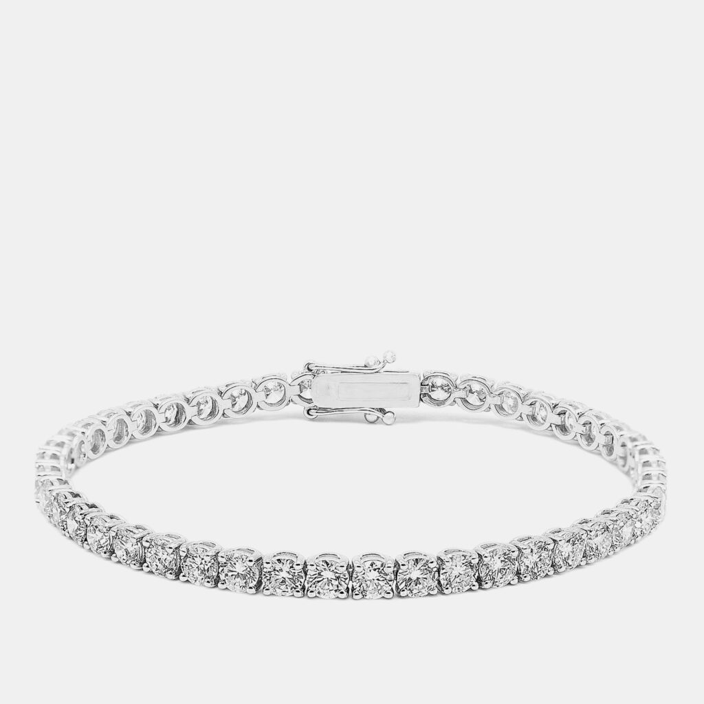 7.50 cts Round Brilliant Lab Grown Diamonds Sterling Silver 925 Tennis Bracelet 7.50 cts Round Brilliant Lab Grown Diamonds Sterling Silver 925 Tennis Bracelet