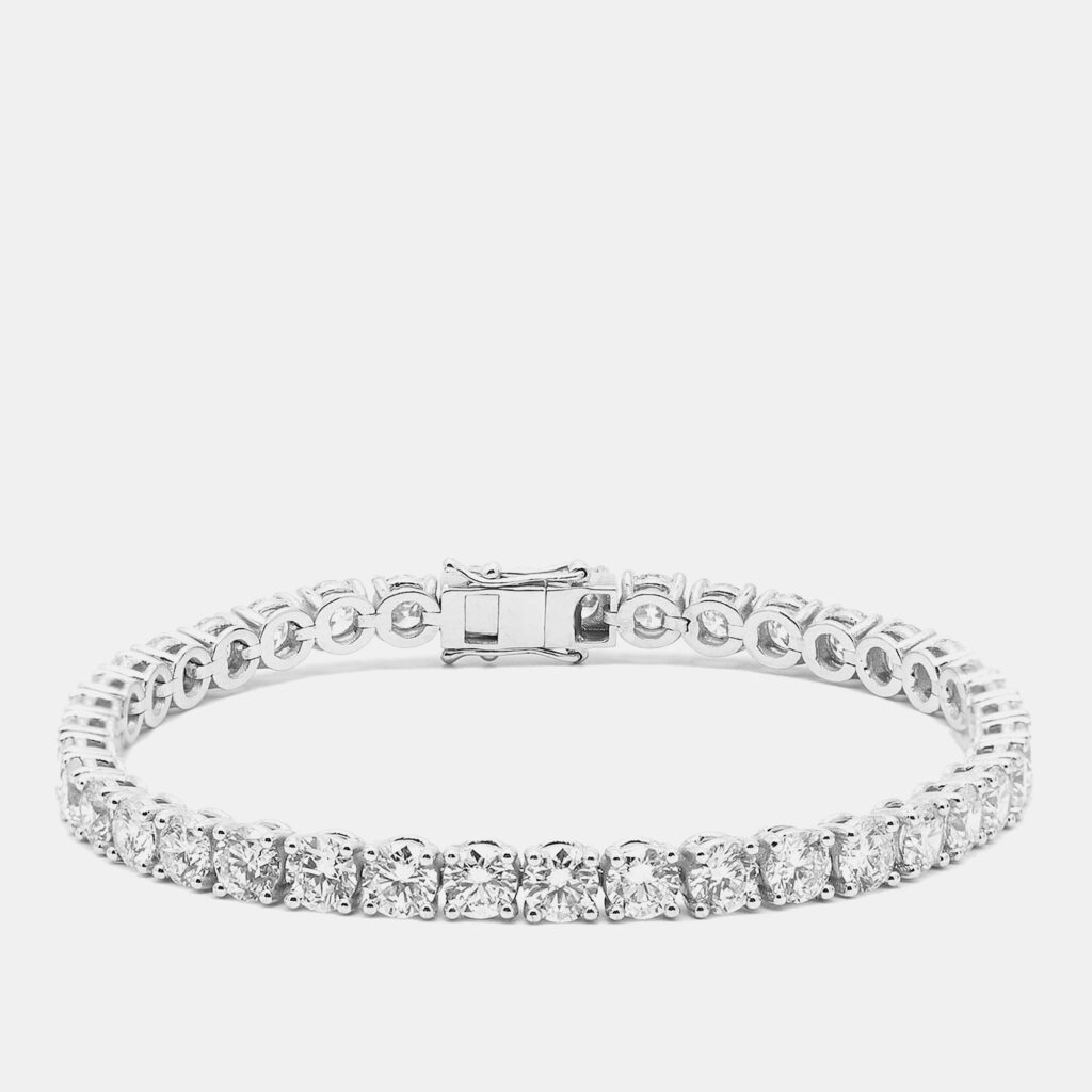 11.00 cts Round Brilliant Lab Grown Diamonds Sterling Silver 925 Tennis Bracelet 11.00 cts Round Brilliant Lab Grown Diamonds Sterling Silver 925 Tennis Bracelet