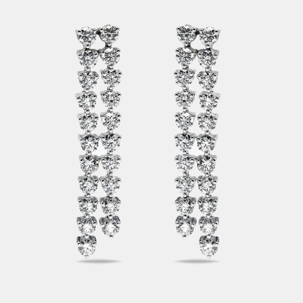 4.5 cts Round Lab Grown Diamonds 18k White Gold Earrings 4.5 cts Round Lab Grown Diamonds 18k White Gold Earrings