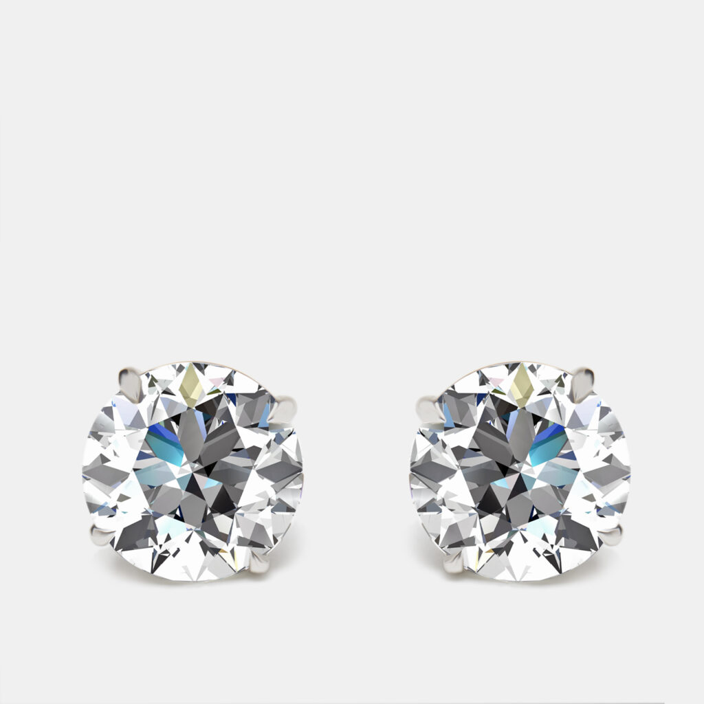 17.00 cts Round Lab Grown Diamonds 18k White Gold Earrings 17.00 cts Round Lab Grown Diamonds 18k White Gold Earrings