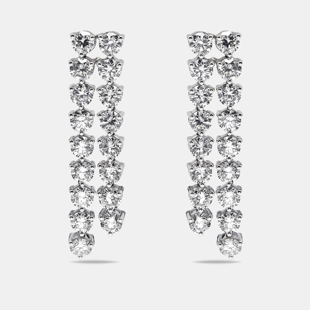 9.7 cts Round Lab Grown Diamonds 18k White Gold Earrings 9.7 cts Round Lab Grown Diamonds 18k White Gold Earrings