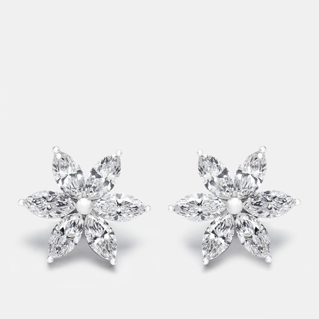 5.7 cts Marquise Lab Grown Diamonds 18k White Gold Earrings 5.7 cts Marquise Lab Grown Diamonds 18k White Gold Earrings