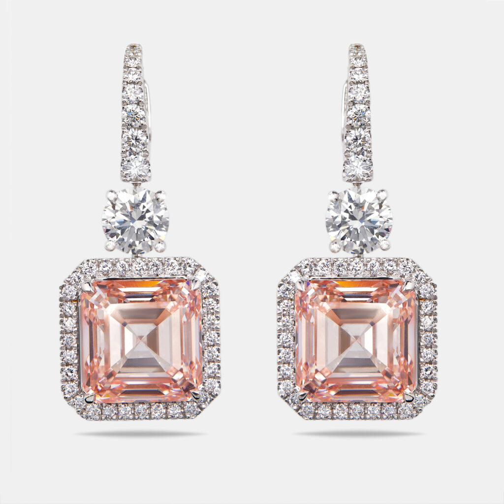 luxury-women-the-diamond-edit-new-fine-jewelry-p1229845-002.jpg 23.4 cts Pink Asscher Cut Round Lab Grown Diamonds 18k White Gold Earrings