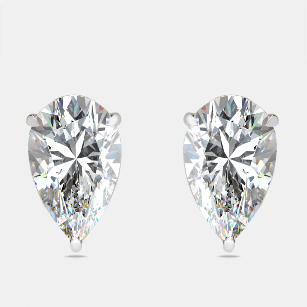 4 cts Pear Lab Grown Diamonds 18k White Gold Earrings 4 cts Pear Lab Grown Diamonds 18k White Gold Earrings