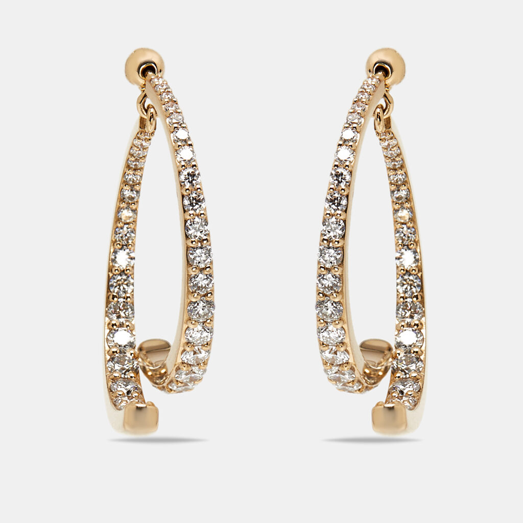 2.1 cts Round Lab Grown Diamonds 18k Yellow Gold Earrings 2.1 cts Round Lab Grown Diamonds 18k Yellow Gold Earrings