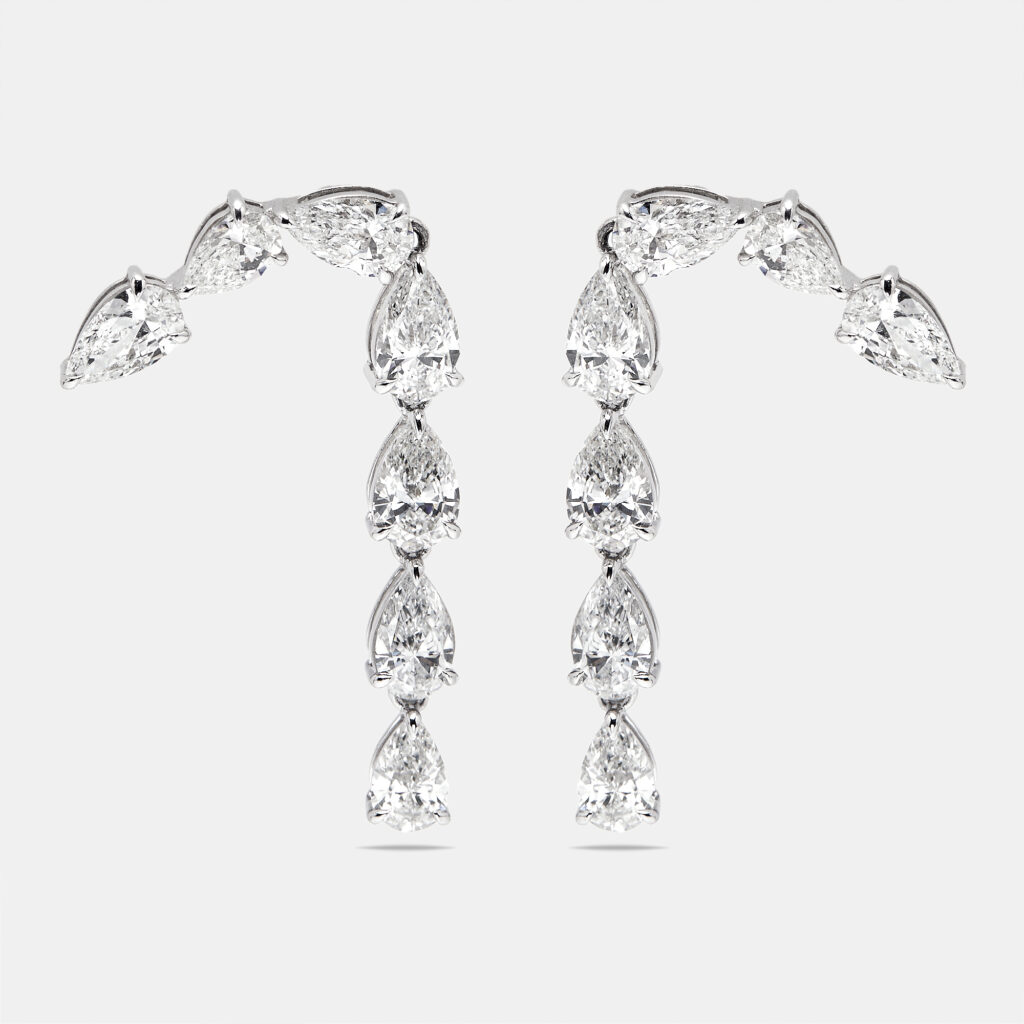 8.00 cts Pear Lab Grown Diamonds 18k White Gold Earrings 8.00 cts Pear Lab Grown Diamonds 18k White Gold Earrings