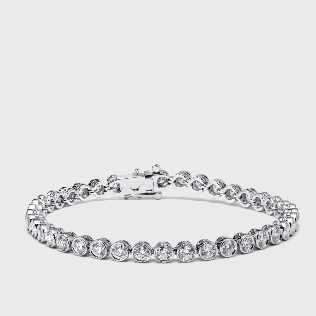 7.5 cts Round Lab Grown Diamonds 18k White Gold Bracelet