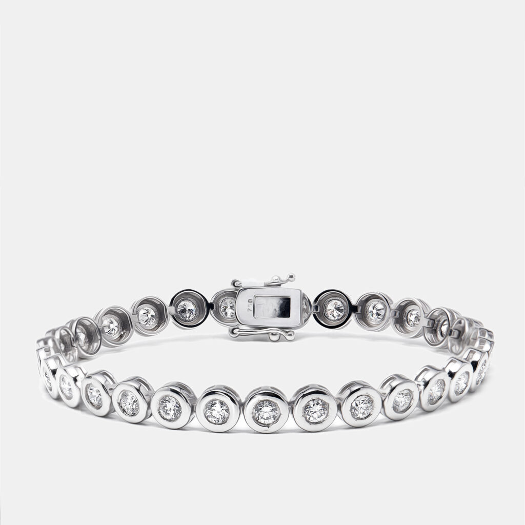 2.9 cts Round Lab Grown Diamonds 18k White Gold Bracelet