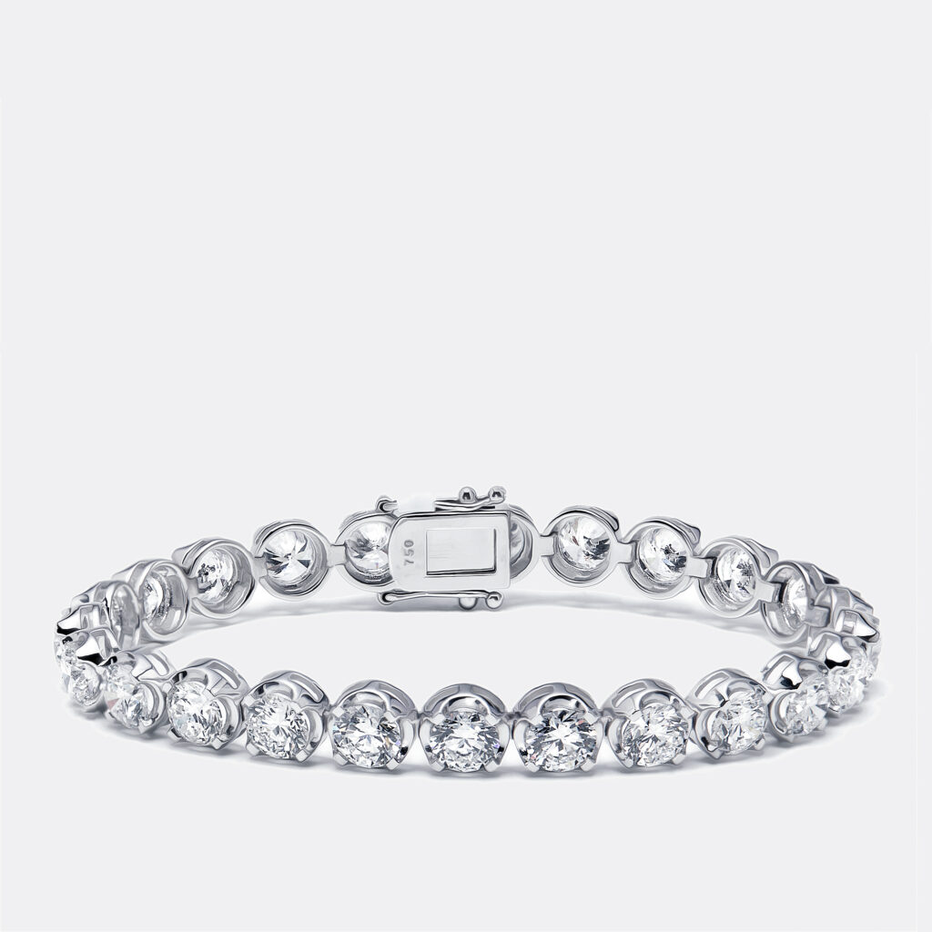 12.5 cts Round Lab Grown Diamonds 18k White Gold Bracelet 12.5 cts Round Lab Grown Diamonds 18k White Gold Bracelet