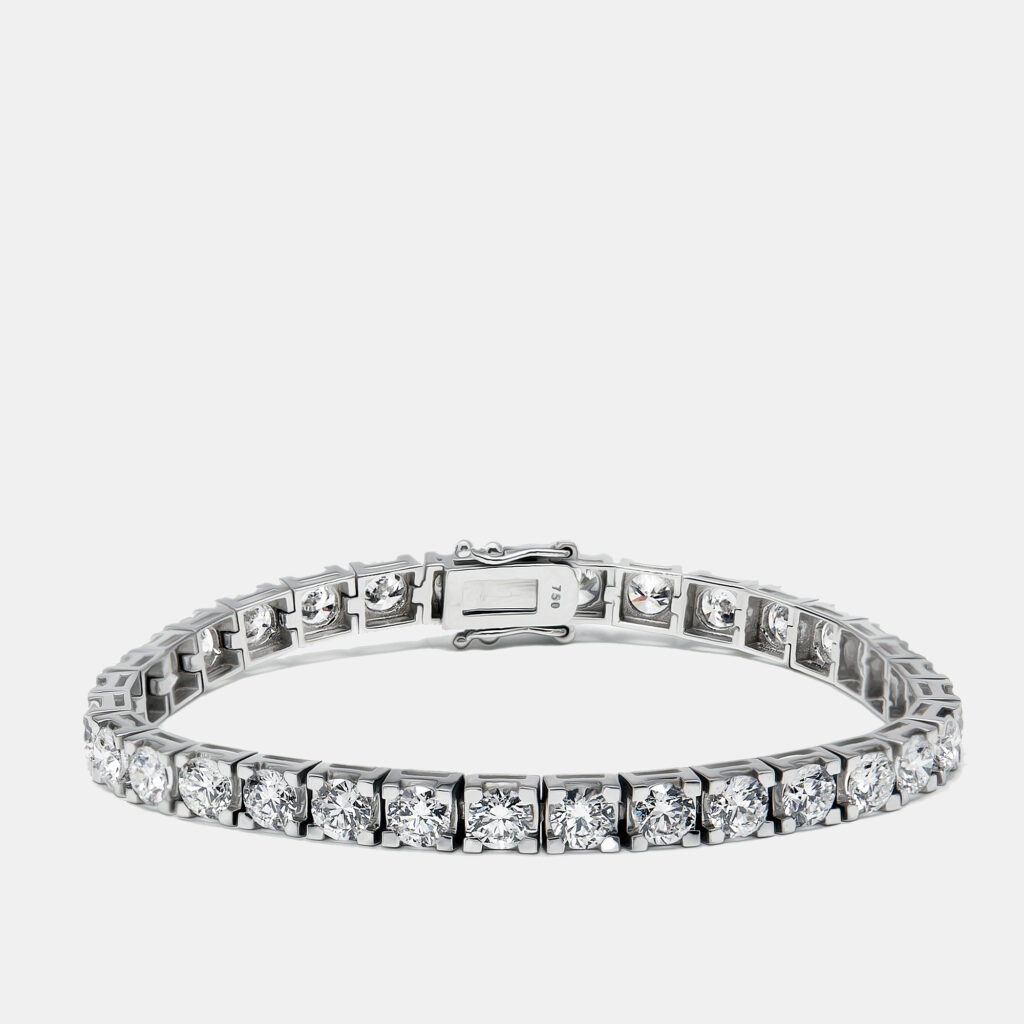 9 cts Round Lab Grown Diamonds 18k White Gold Bracelet