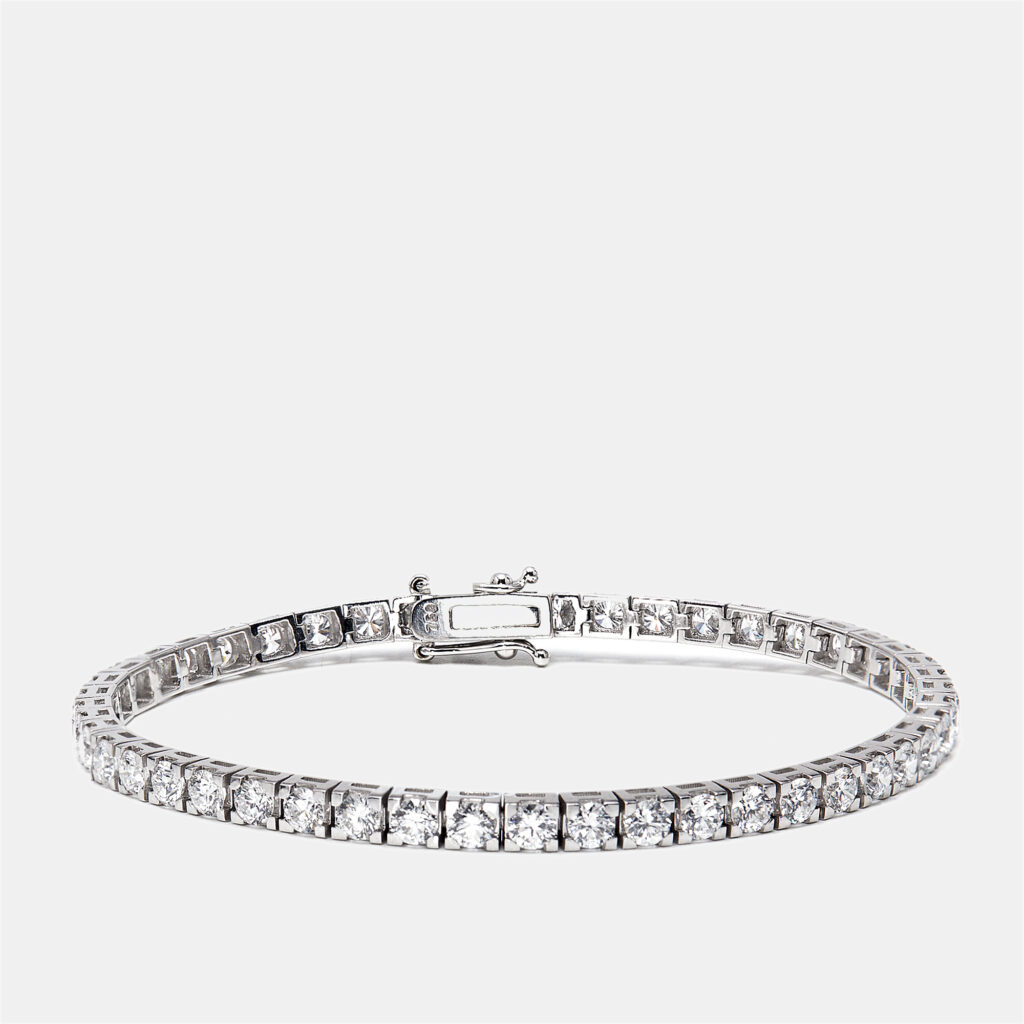 4.8 cts Round Lab Grown Diamonds 18k White Gold Bracelet