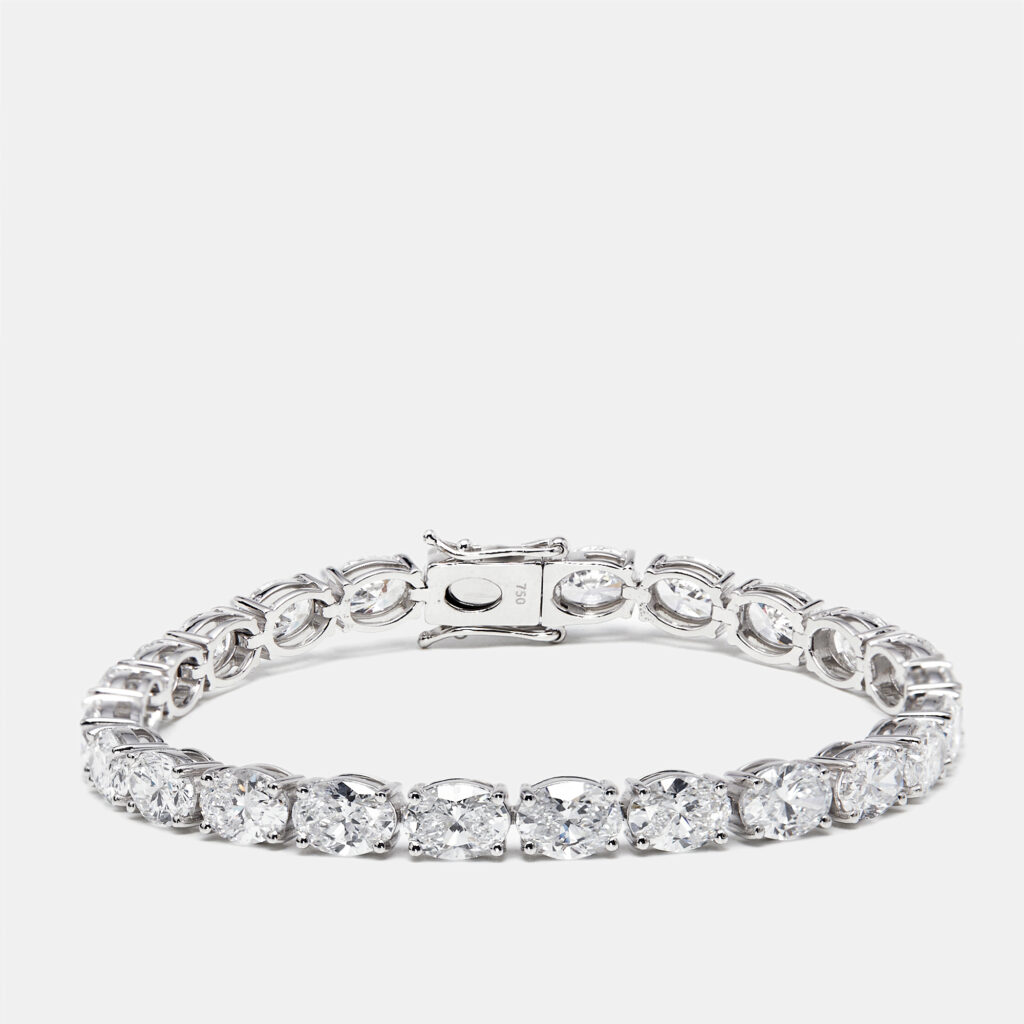 17 cts Oval Lab Grown Diamonds 18k White Gold Bracelet 17 cts Oval Lab Grown Diamonds 18k White Gold Bracelet